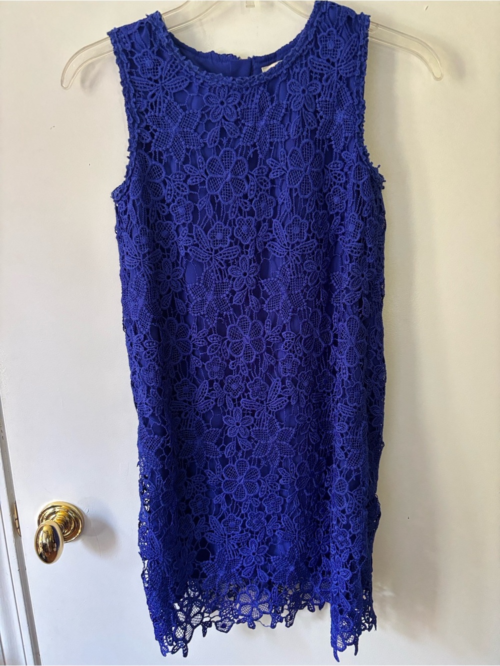 Kate Spade Girls 12Y lace shift formal dress blue